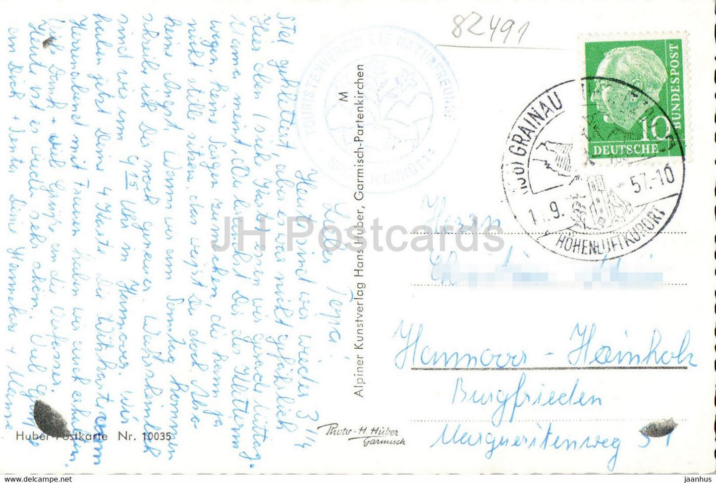 Kreuzjochhaus Terrasse - old postcard - 1957 - Germany - used