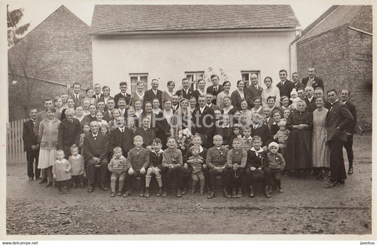 group of people - wedding - 1 - photo - old postcard - unused - JH Postcards