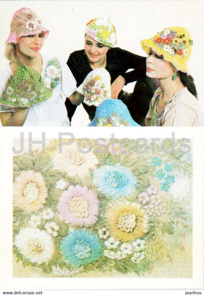 hat - 12 - Women Fashion - woman - 1988 - Russia USSR - unused - JH Postcards