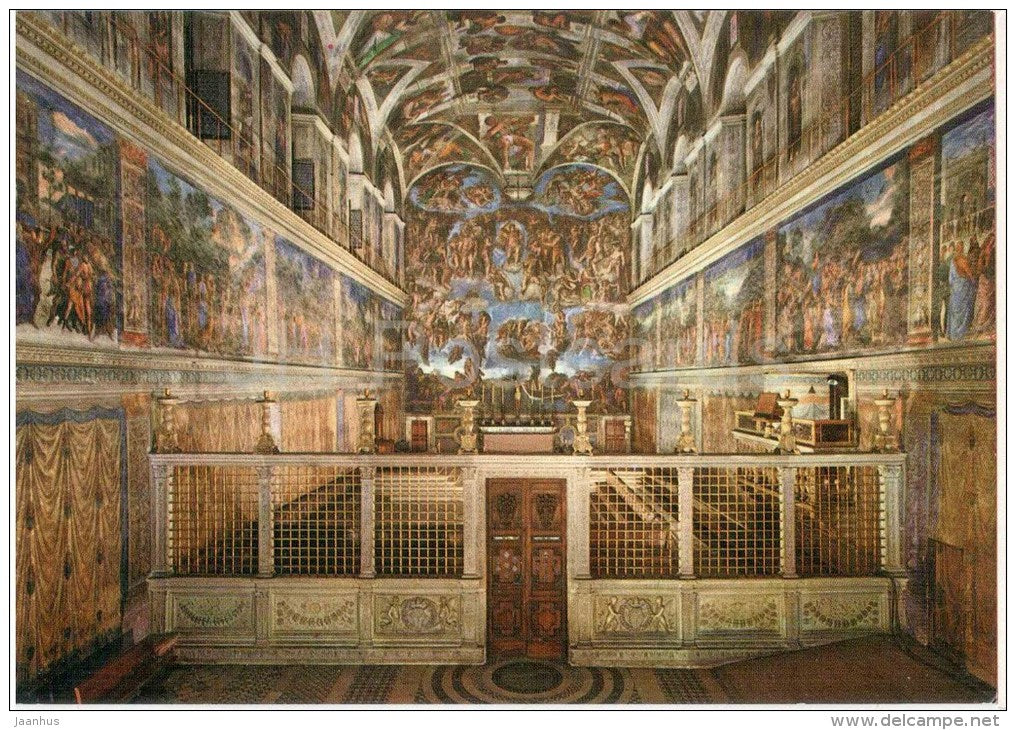 La Capella Sistina , interno - Sistine Chapel - Vatican - Vaticano - beach - Roma - Rome - 307 - Italia - Italy - unused - JH Postcards