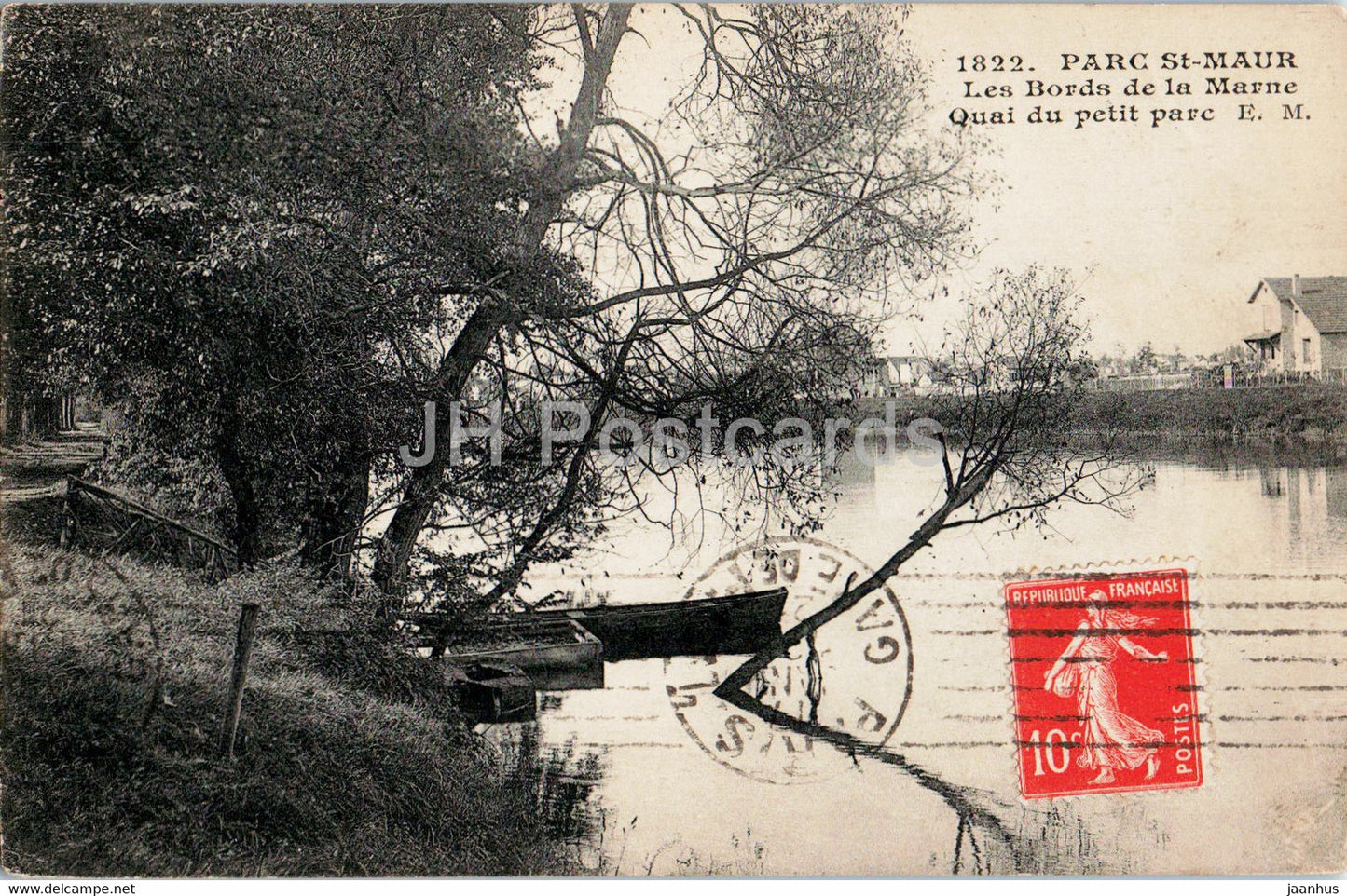 Parc St Maur - Les Bords de la Marne - Quai du petit parc - 1822 - old postcard - 1921 - France - used - JH Postcards