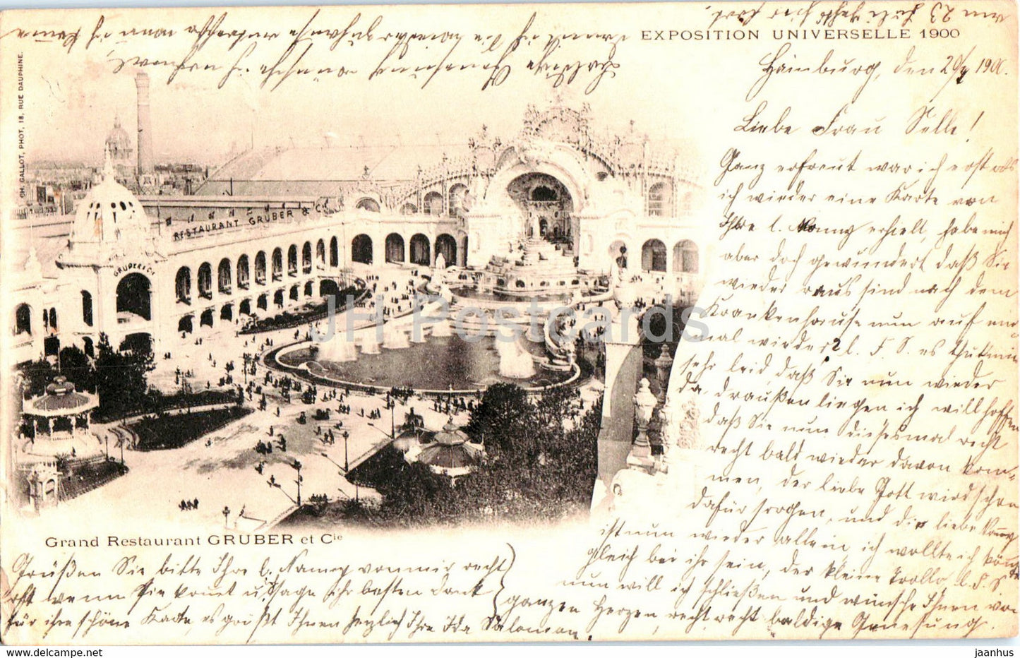 Paris - Exposition Universelle 1900  - Grand Restaurant  Gruber et Cie - old postcard - 1900 - France - used - JH Postcards