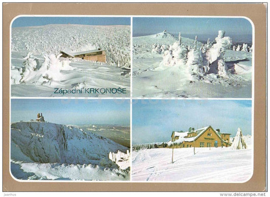 Eastern Krkonose - Szrenica - Vosecka cabin - Labska cabin - Czechoslovakia - Czech - used 1985 - JH Postcards