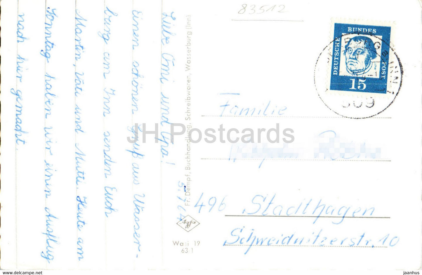 Gruss aus Wasserburg Am Inn - Rathaus - Brucktor - old postcard - Germany - used