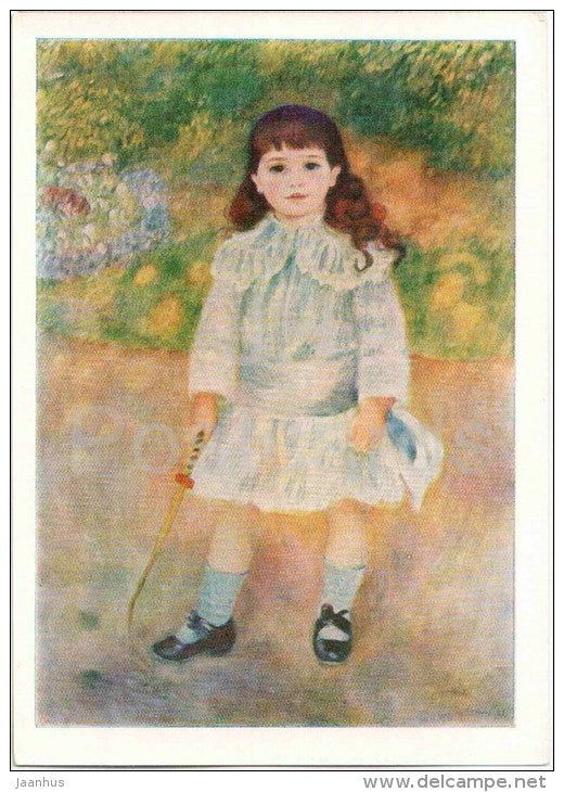painting by Pierre-Auguste Renoir - Child with a Whip - girl - french art - unused - JH Postcards