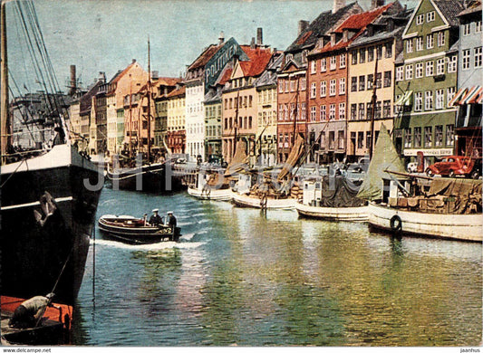 Copenhagen - Kopenhagen - Nyhavns Kanal - Kongens Nytorv - ship - boat - old postcard - 26 - 1951 - Denmark - used - JH Postcards