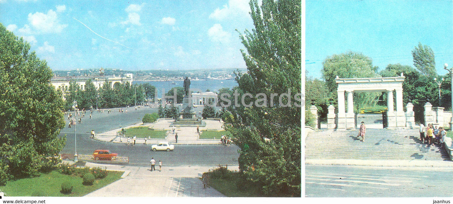 Sevastopol - Nakhimov sqaure - Central Entrance to the Malakhov Kurgan - Crimea - 1981 - Ukraine USSR - unused - JH Postcards