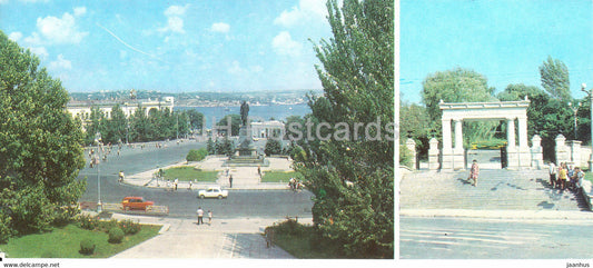 Sevastopol - Nakhimov sqaure - Central Entrance to the Malakhov Kurgan - Crimea - 1981 - Ukraine USSR - unused - JH Postcards
