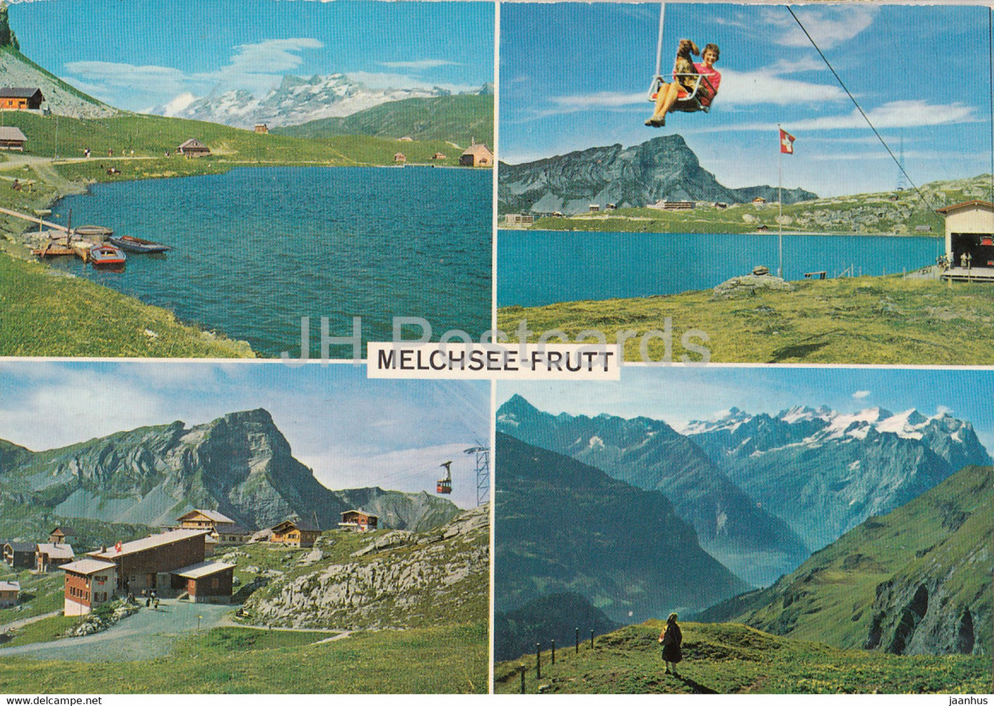 Melchsee Frutt - Melchsee mit Titliskette - Sesselbahn Balmeregg - Brunighaupt - multiview - 1964 - Switzerland - used - JH Postcards
