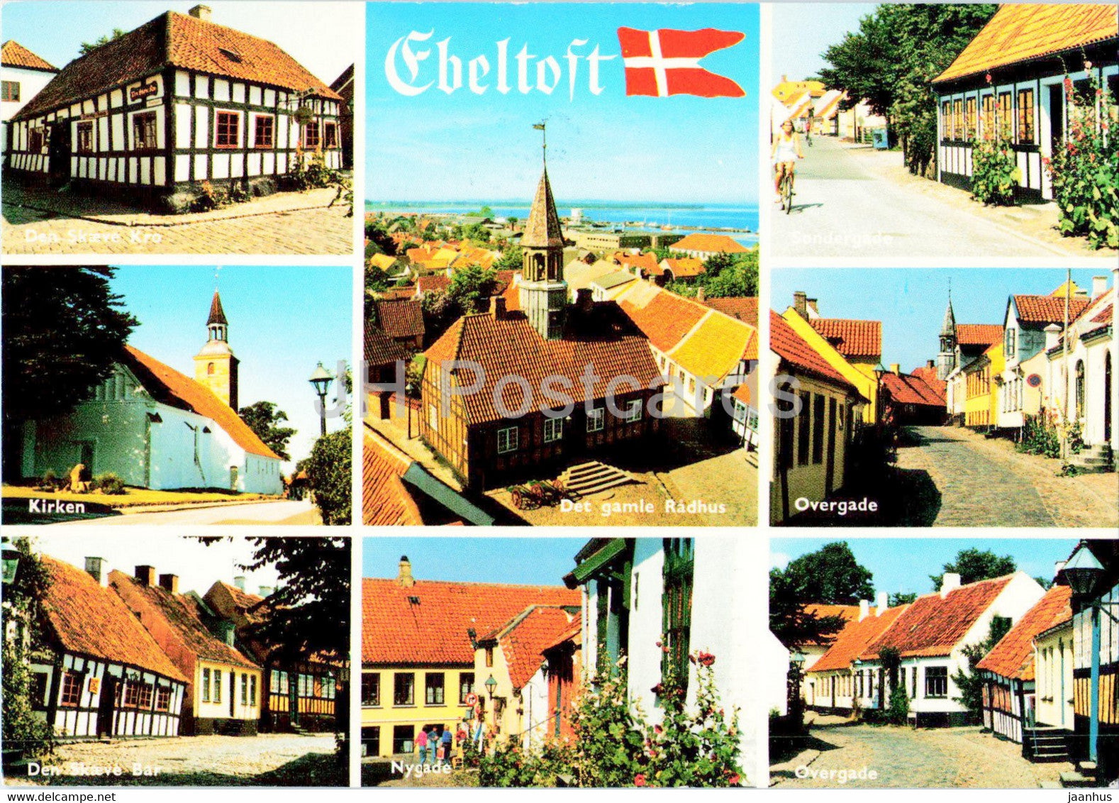 Ebeltoft - town views - multiview - 656 - 1989 - Denmark - used - JH Postcards