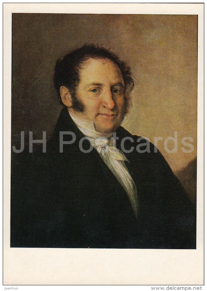 painting by V. Tropinin - Portrait of Unknown Man , 1833 - Russian art - 1975 - Russia USSR - unused - JH Postcards