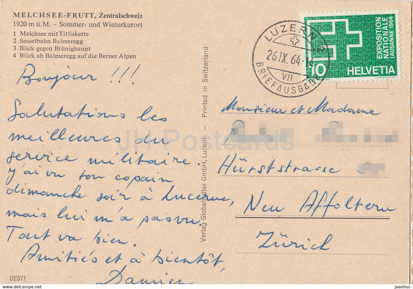 Melchsee Frutt - Melchsee mit Titliskette - Sesselbahn Balmeregg - Brunighaupt - multiview - 1964 - Suisse - d'occasion