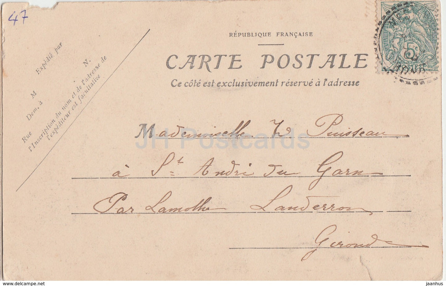 Duras pres Marmande - Ancien Chateau du Duc de Duras - castle - old postcard - France - used