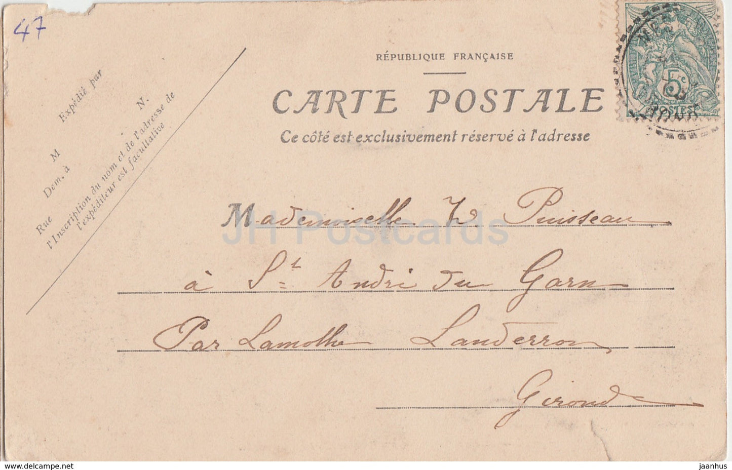 Duras pres Marmande - Ancien Chateau du Duc de Duras - castle - old postcard - France - used