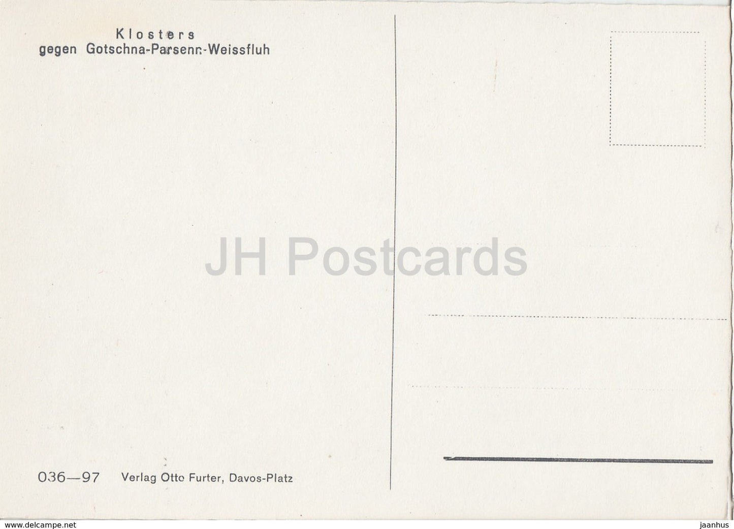Klosters gegen Gotschna Parsenn Weissfluh - Switzerland - unused