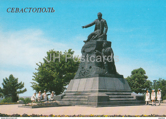 Sevastopol - Monument to Admiral Kornilov , a Head of Defence of Sevastopol 1854-55 - 1989 - Ukraine USSR - unused - JH Postcards