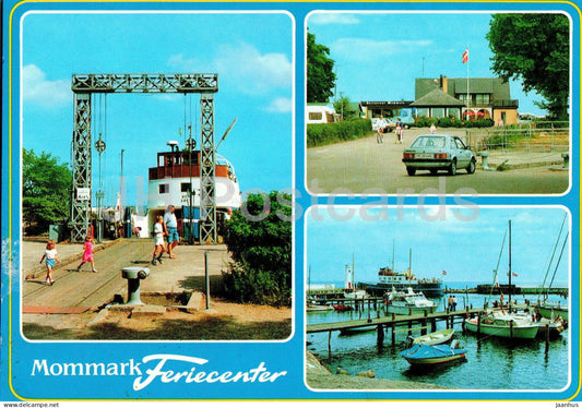 Mommark Feriecenter - camping - restaurant - marina - boat - ship - car Ford Escort multiview - 931/91 - Denmark - used - JH Postcards