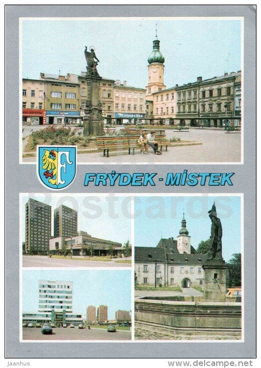 Frydek Mistek - town views - Czechoslovakia - Czech - used 1984 - JH Postcards