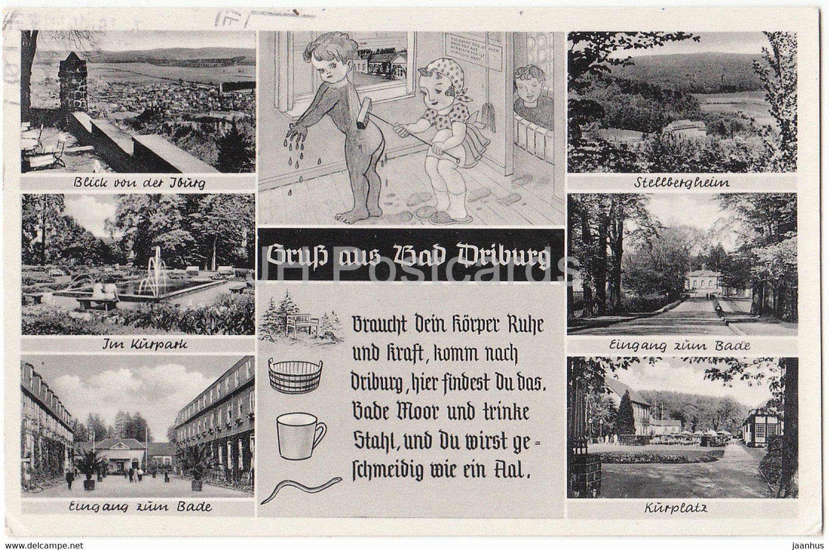Gruss aus Bad Driburg - Kurpark - Stellbergheim - Kurplatz - 1976 - Germany - used - JH Postcards
