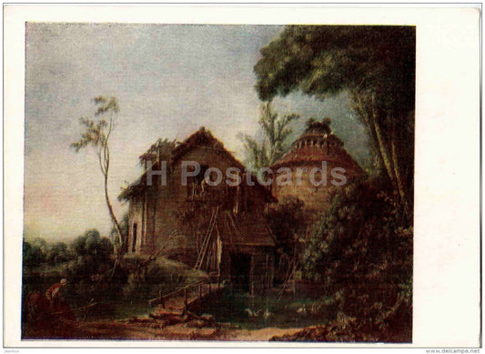 painting by Francois Boucher - The Mill - French art - 1957 - Russia USSR - unused - JH Postcards