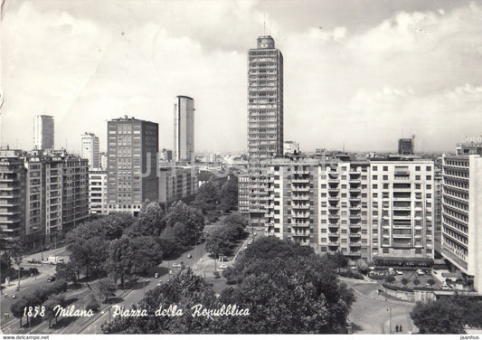 Milano - Milan - Piazza della Repubblica - Republic Square - 1965 - Italy - used - JH Postcards