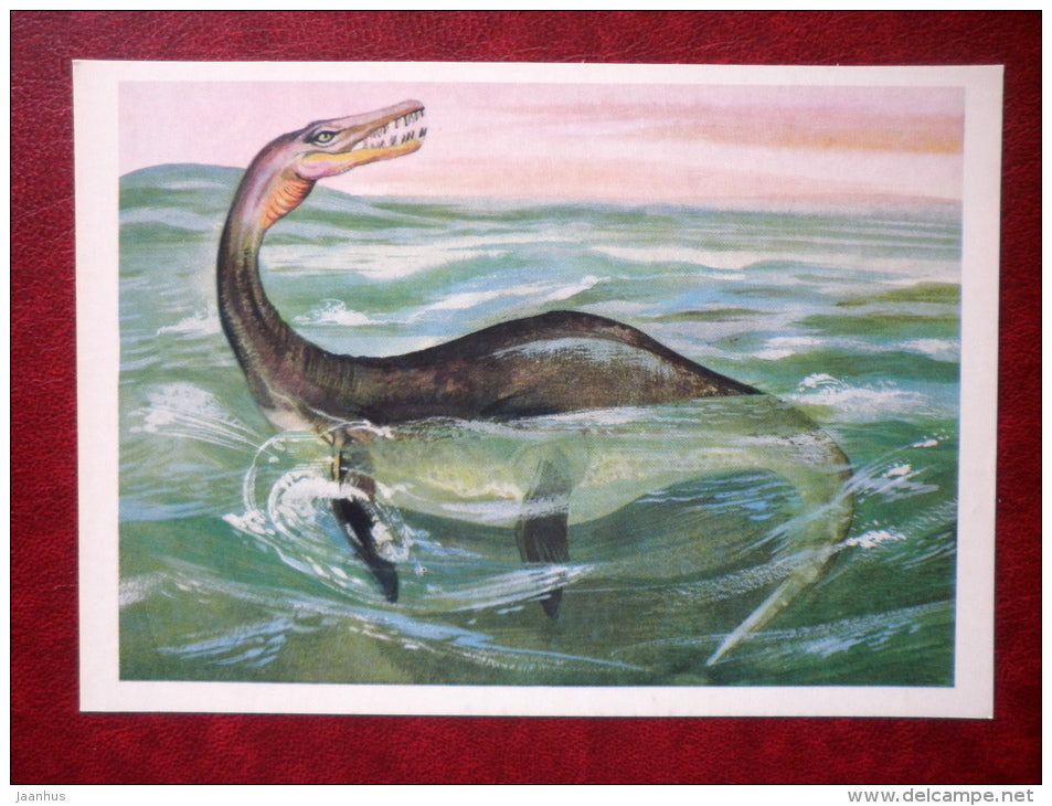 Plesiosauria - dinosaurs - Illustration by I. Chevereva - 1983 - Russia USSR - unused - JH Postcards