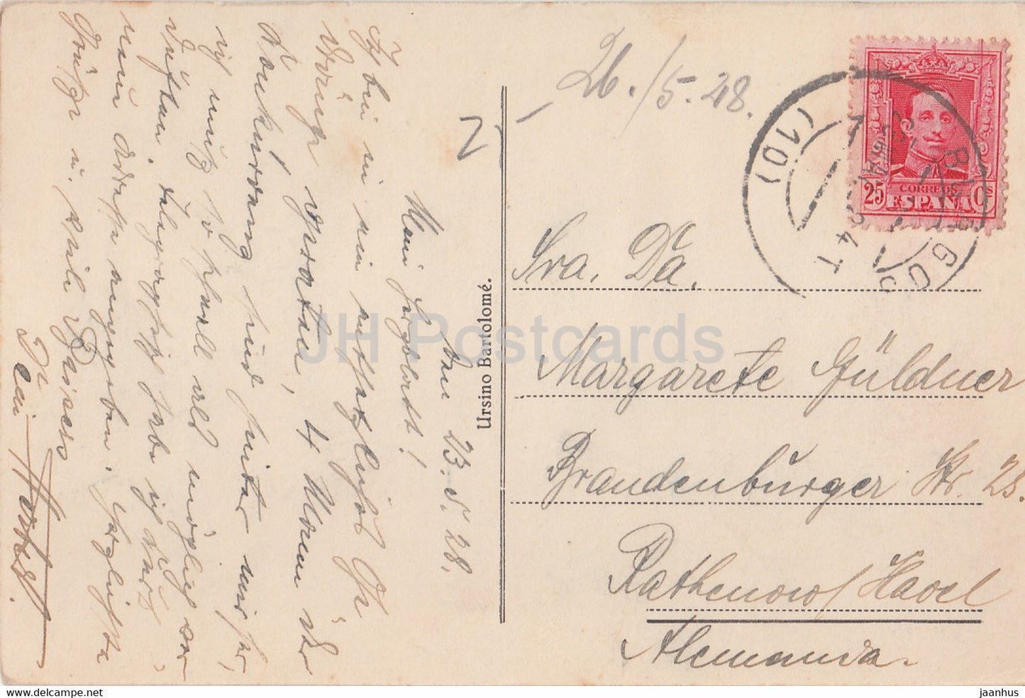 Burgos - La Catedral vista desde Fernan Gonzalez - cathedral - old postcard - 4 - 1928 - Spain - used