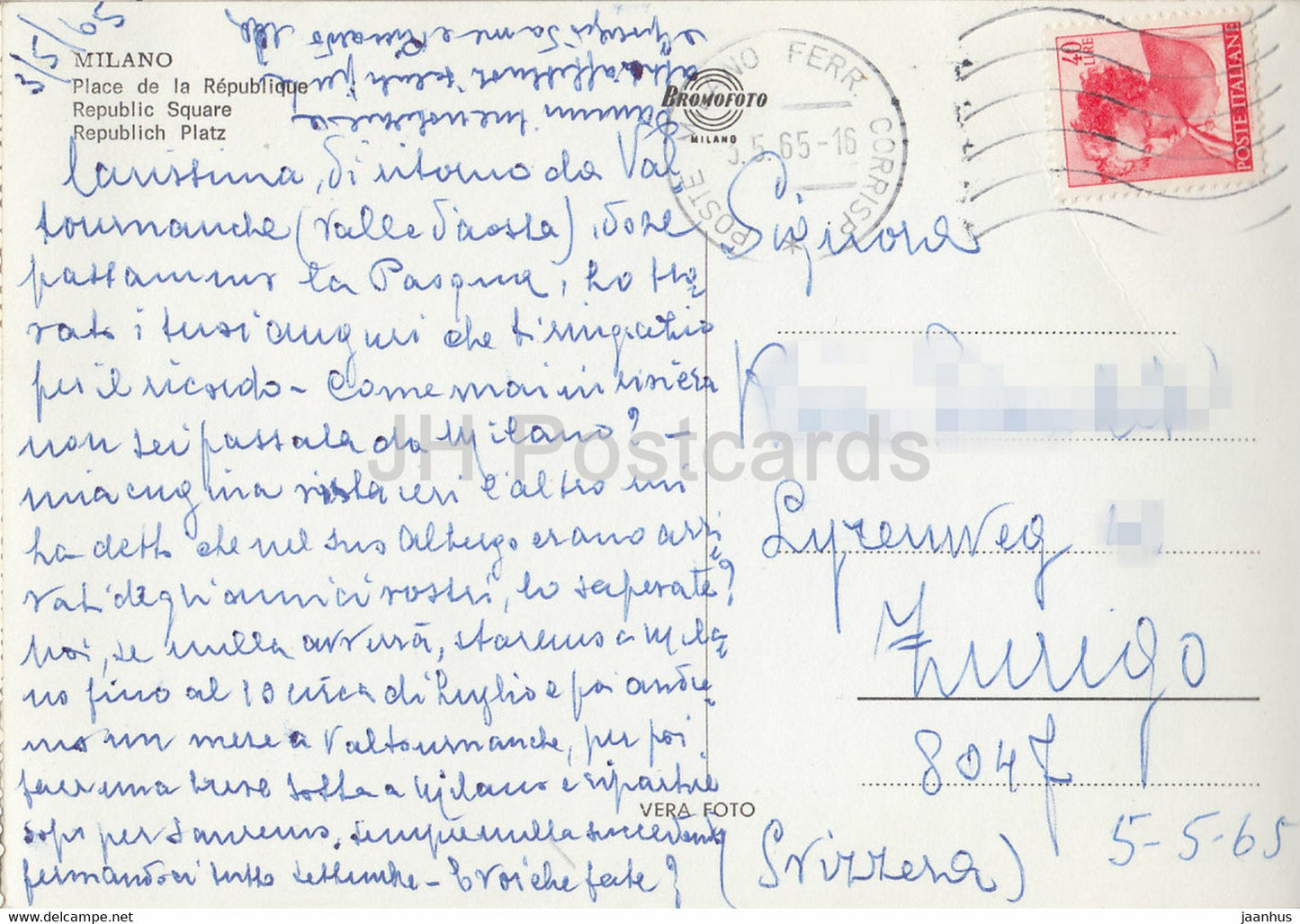 Milano - Milan - Piazza della Repubblica - Republic Square - 1965 - Italy - used