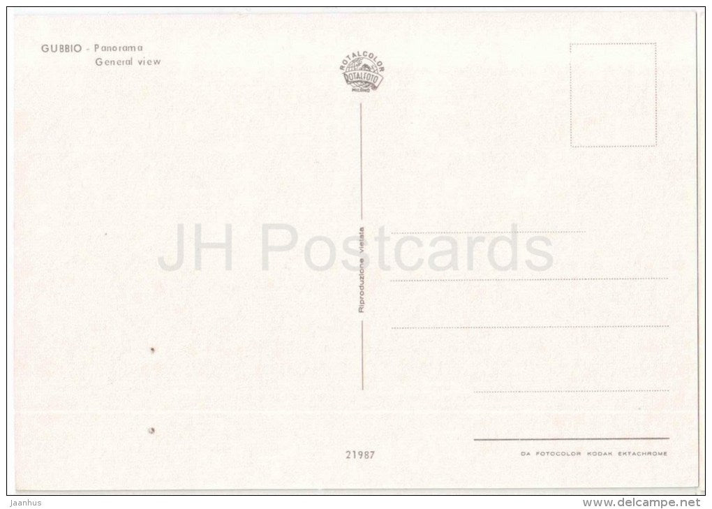 panorama - Gubbio - Perugia - Umbria - 21987 - Italia - Italy - unused - JH Postcards