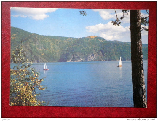 Krasnoyarsk Sea - sailing boat - 1981 - Russia USSR - unused - JH Postcards