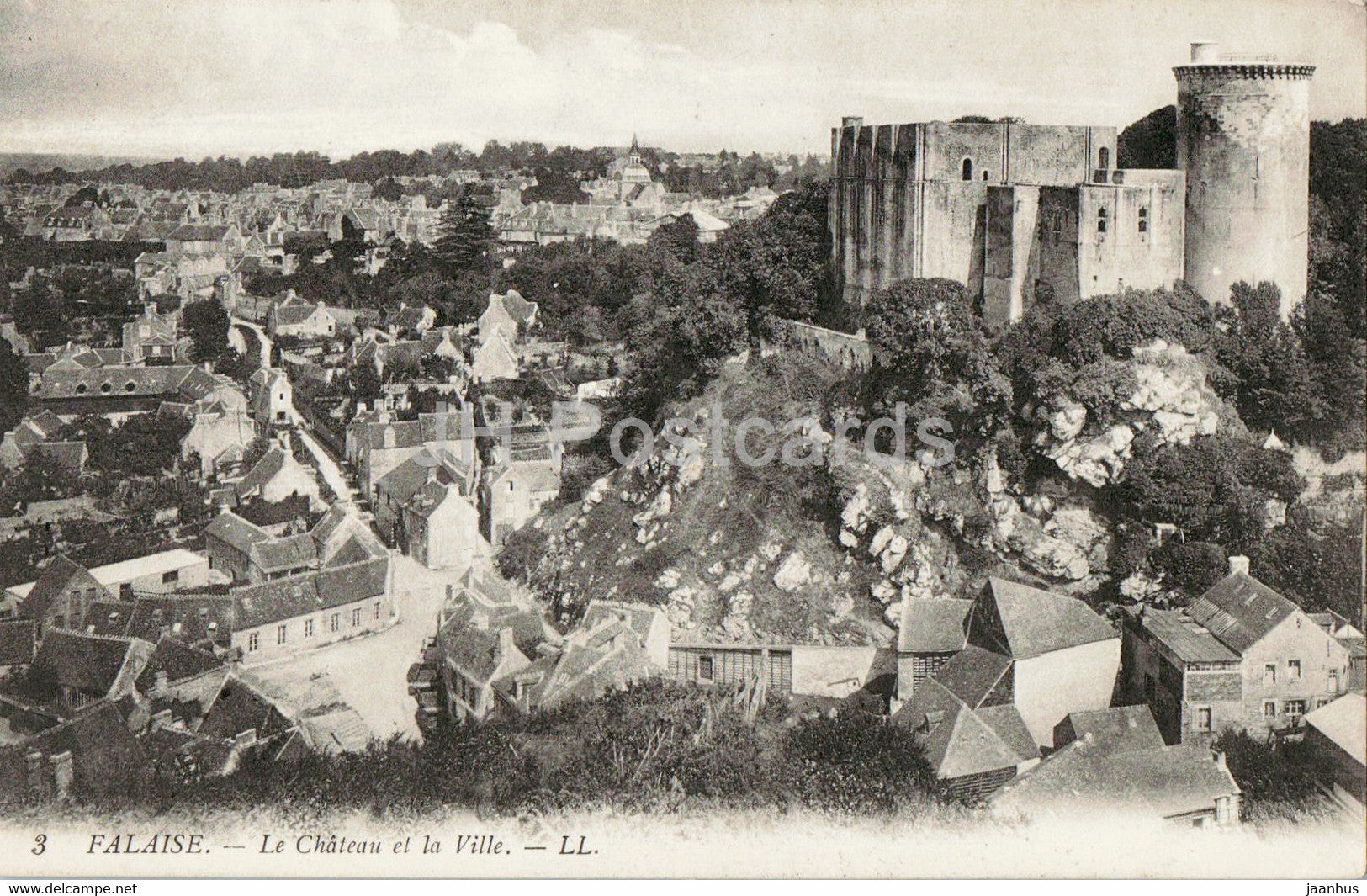 Falaise - Le Chateau et la Ville - 3 - castle - old postcard - 1913 - France - used - JH Postcards