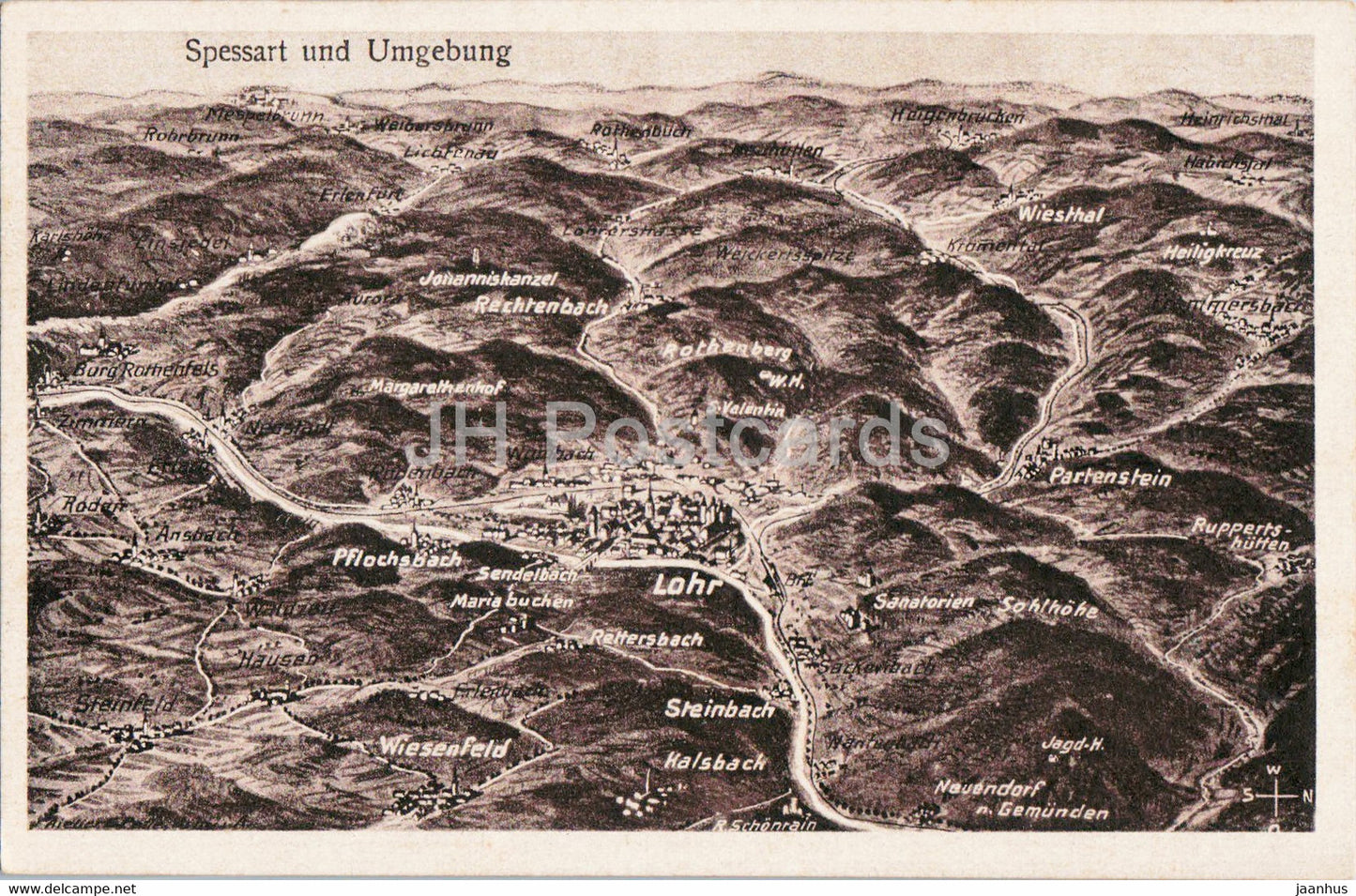 Deutsches Quickbornhaus - Burg Rothenfels a M - Spessart und Umgebung - old postcard - Germany - unused - JH Postcards