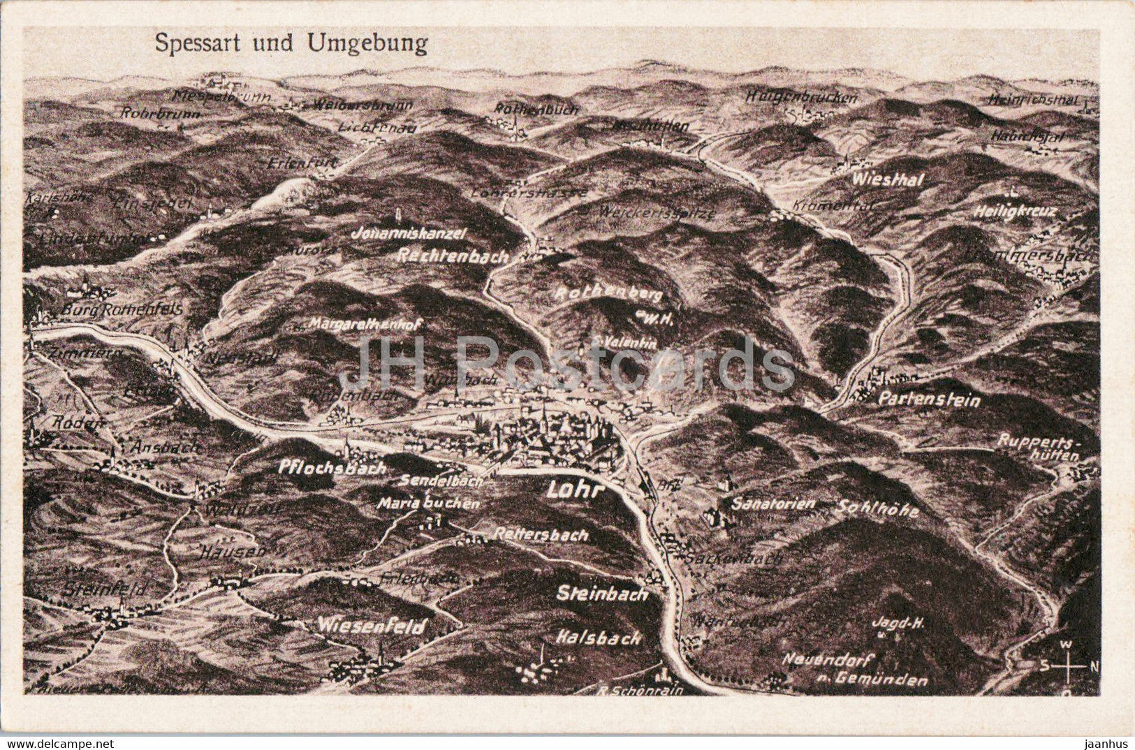 Deutsches Quickbornhaus - Burg Rothenfels a M - Spessart und Umgebung - old postcard - Germany - unused - JH Postcards