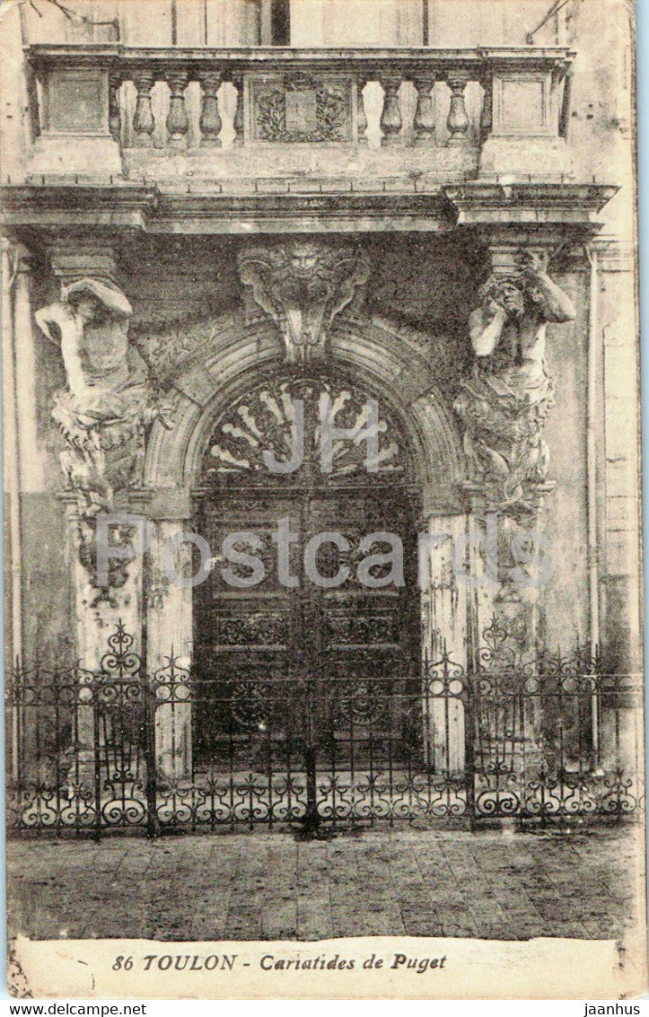 Toulon - Cariatides de Puget - 86 - old postcard - France - used - JH Postcards