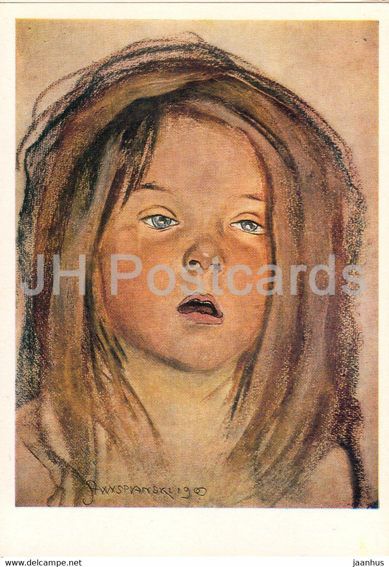 painting by Stanislaw Wyspianski - Helenka - girl - Polish art - 1981 - Russia USSR - unused - JH Postcards