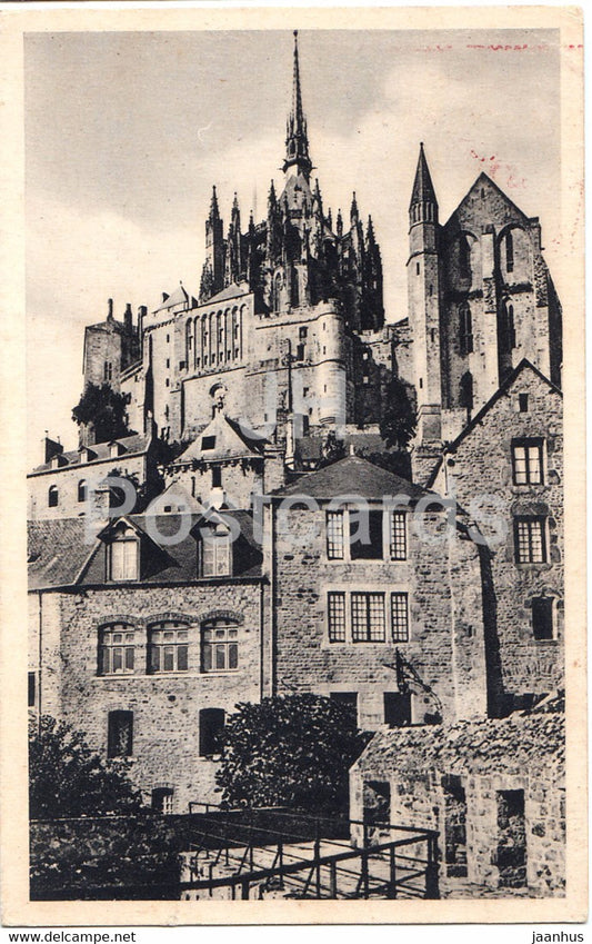 Abbaye du Mont St Michel - Vue des Remparts - 44 - old postcard - 1938 - France - used - JH Postcards