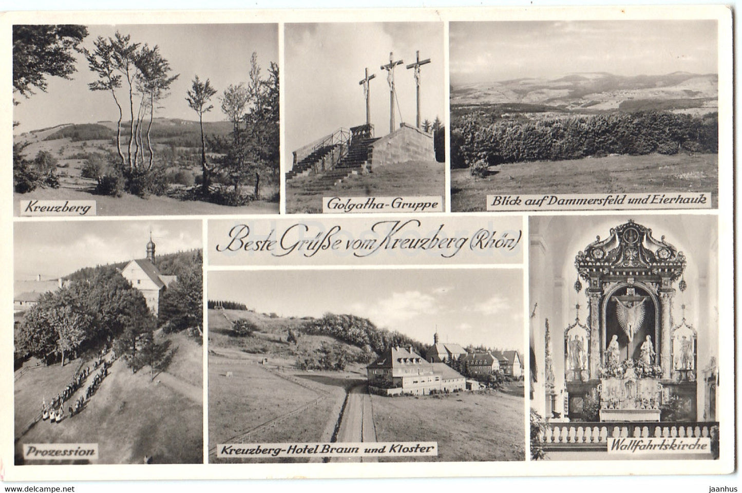 Beste grusse vom Kreuzberg - Golgatha Gruppe - Dammersfeld - Prozession - Wallfahrtskirche - Germany - unused - JH Postcards