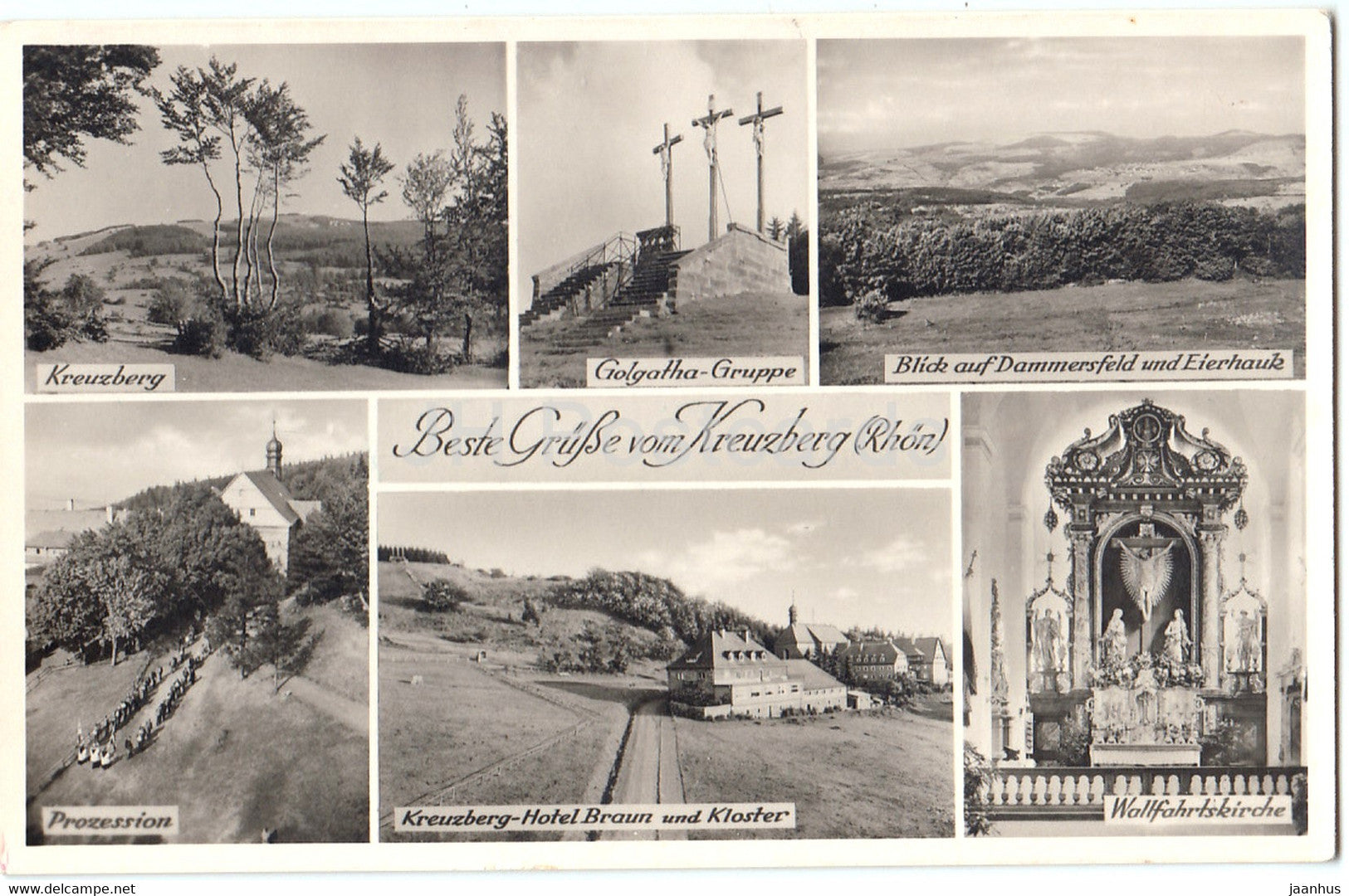 Beste grusse vom Kreuzberg - Golgatha Gruppe - Dammersfeld - Prozession - Wallfahrtskirche - Germany - unused - JH Postcards