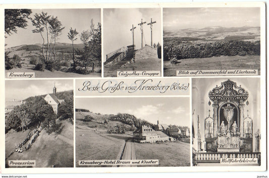 Beste grusse vom Kreuzberg - Golgatha Gruppe - Dammersfeld - Prozession - Wallfahrtskirche - Germany - unused - JH Postcards