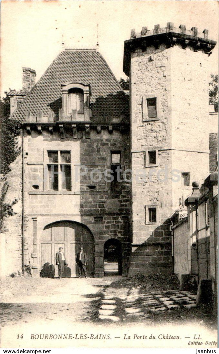 Bourbonne les Bains - La Porte du Chateau - castle - 14 - old postcard - France - unused - JH Postcards