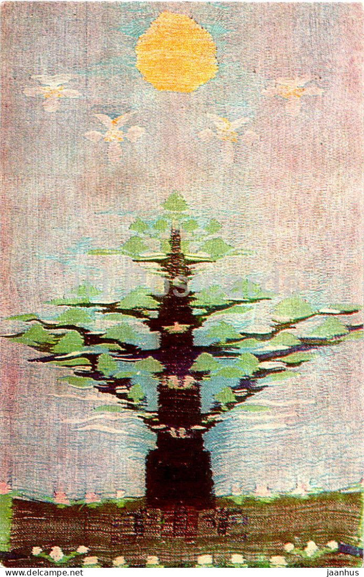 gobelin tapestry Spring by M. Klebaha - applied art - Latvian art - 1963 - Latvia USSR - unused - JH Postcards