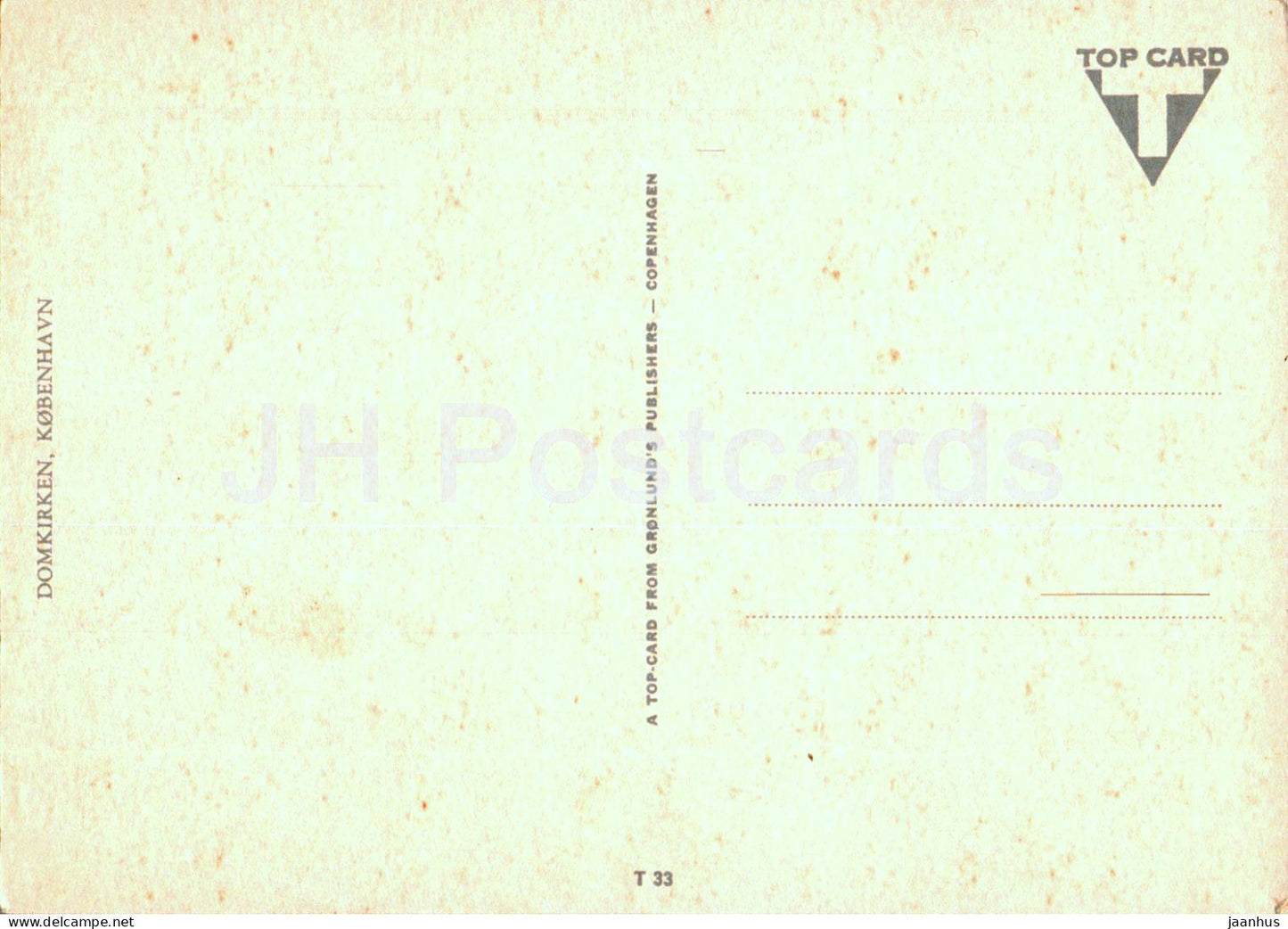 Copenhague - Kobenhavn - Domkirken - cathédrale - T 33 - Danemark - inutilisé 