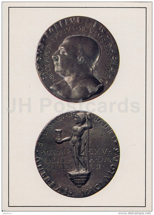 Medal of Niccolo Palmieri , 1467 . Italy - Renaissance Medals - 1987 - Russia USSR - unused - JH Postcards