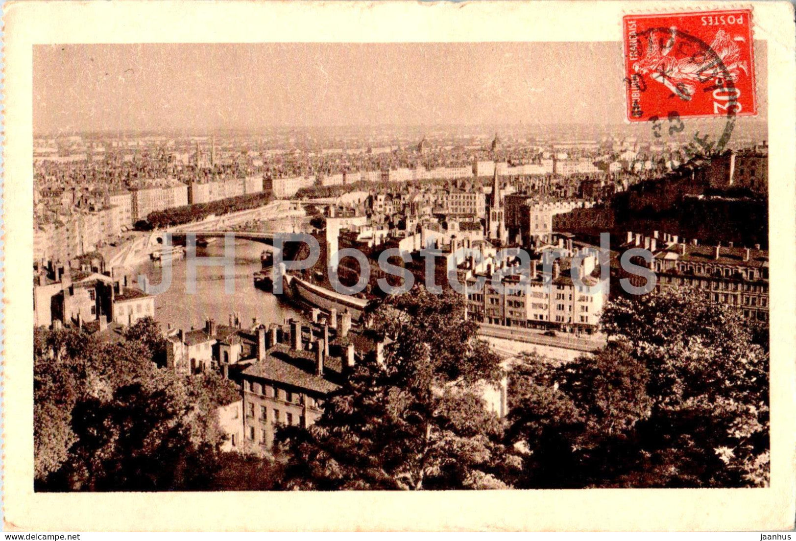 Lyon - La Saone - Passerelle St Vincent - Pont La Feuillee - 335 - old postcard - France - used - JH Postcards