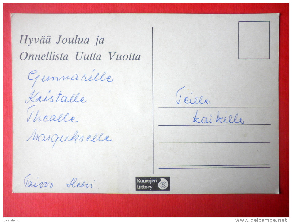 Christmas Greeting Card - dwarf - Finland - circulated in Finland - JH Postcards