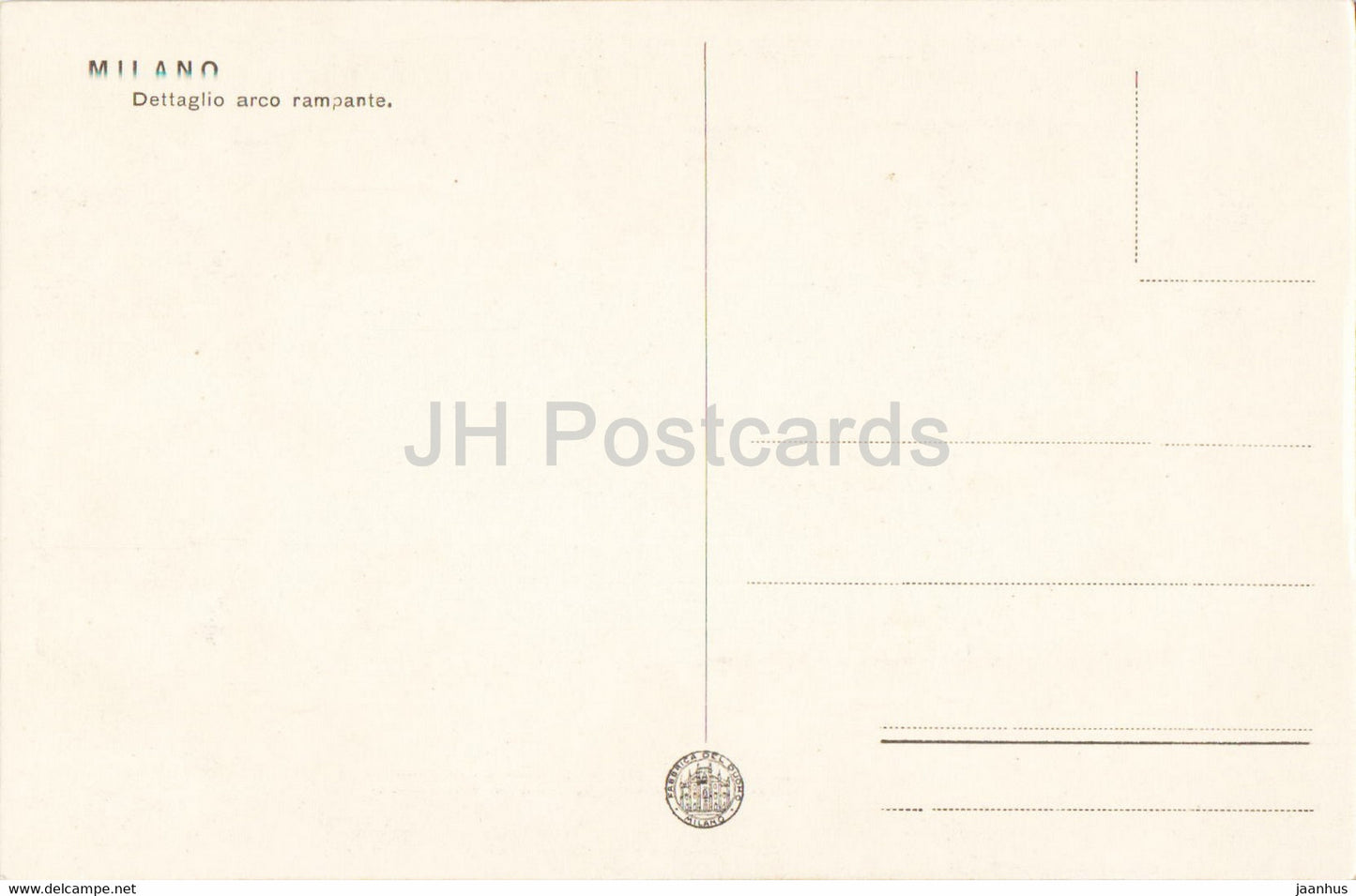 Milano - Milan - Dettaglio arco rampante - old postcard - Italy - unused