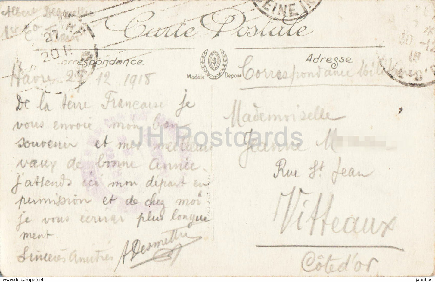 Sainte Adresse - L'Eglise de Ste Adresse - 182 - church - military mail - old postcard - France - used