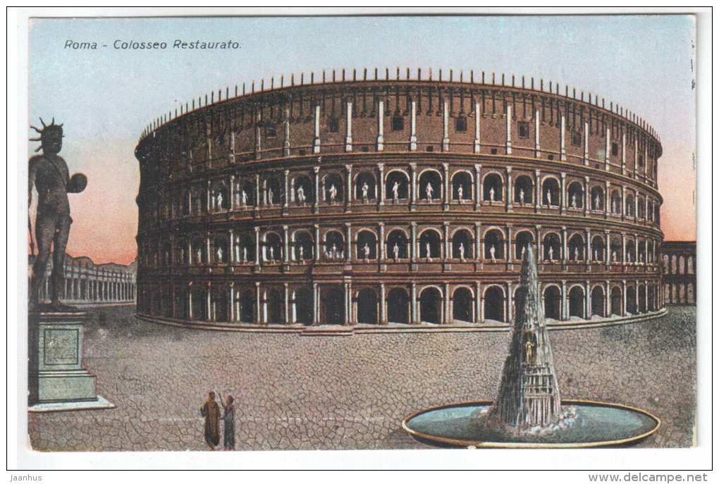 Colosseo Restaurato - Rome - Italy - 47 Cesare Capello - old postcard - unused - JH Postcards
