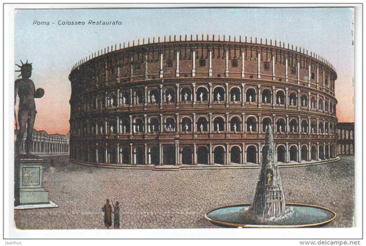 Colosseo Restaurato - Rome - Italy - 47 Cesare Capello - old postcard - unused - JH Postcards