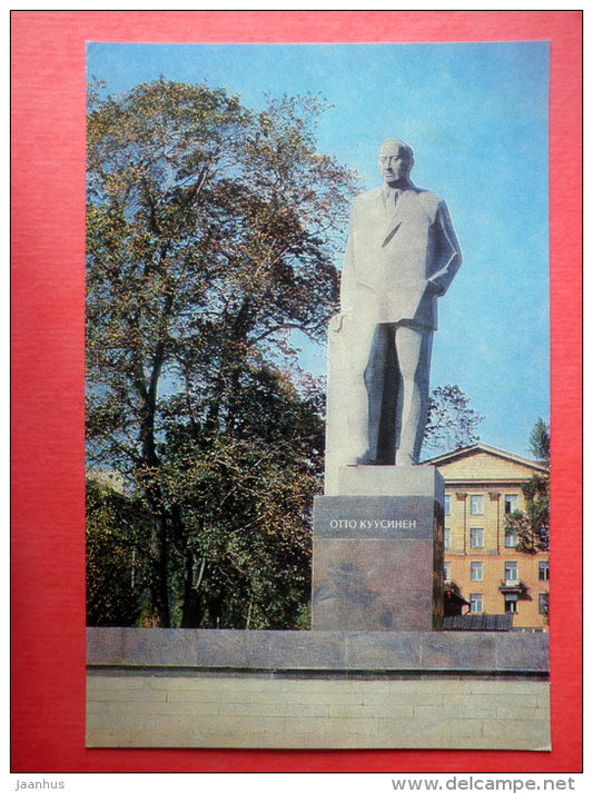 monument to Otto Kuusinen - Petrozavodsk - Kareliya - Karelia - 1975 - Russia USSR - unused - JH Postcards